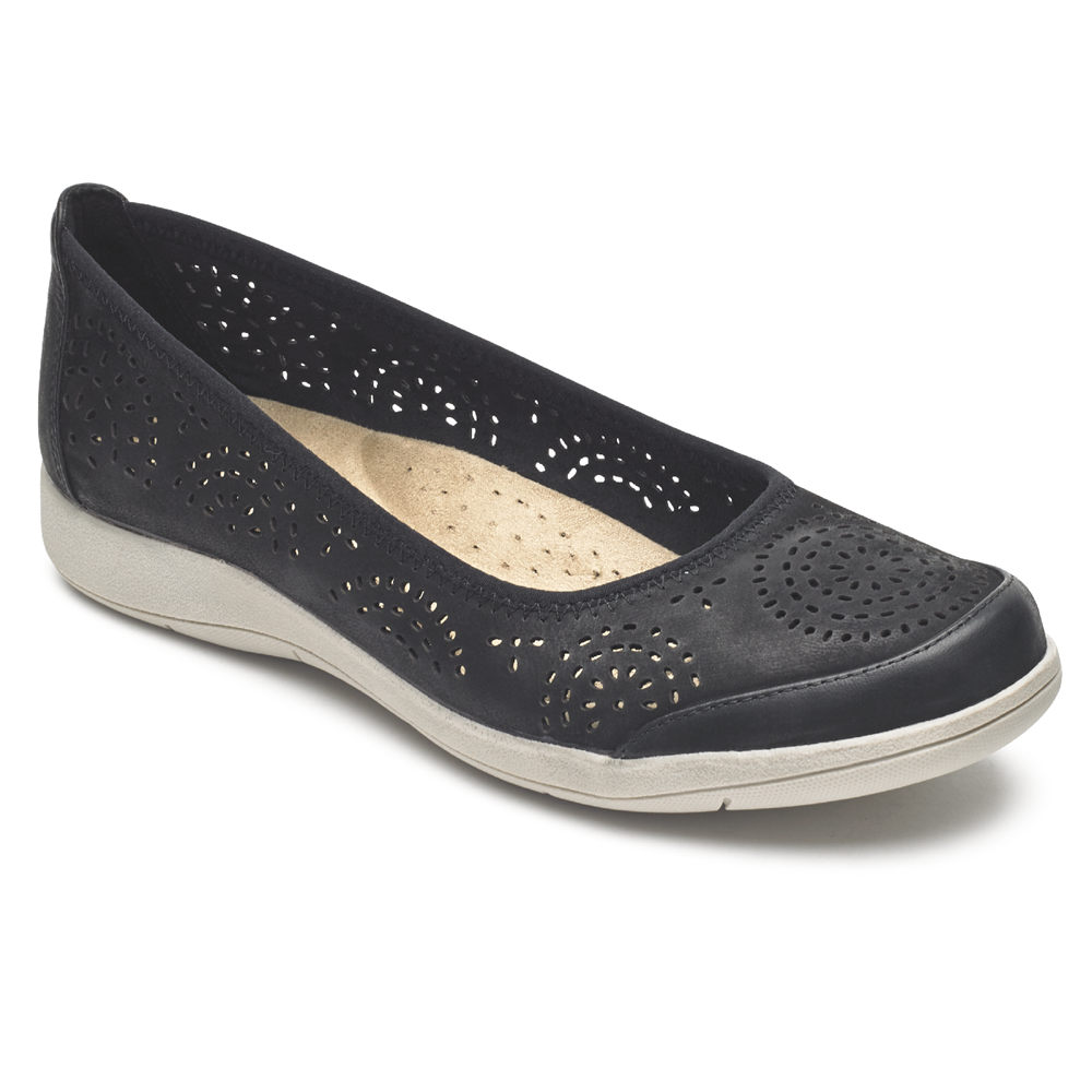 Sapato Vela Rockport Mulher Pretas - Daisey Ballet - 01876PWGI